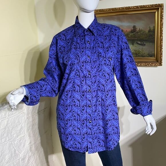 Rough Stock 100% Cotton Classic Paisley Cowboy Shirt - Picture 2 of 14